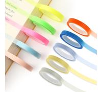 Abeillo 10 Rolls Highlighter Tapes, 6mm x 5m Colored Transparent Tape Fluorescent Marking Sticker Removable Highlighters Markers for Reading Taking Notes (Fluorescent,)