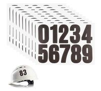 Abeillo 10 Sheets Waterproof Number Stickers 4 cm - Reflective Vinyl Number Stickers for Football, Baseball, Hockey, Lacrosse (Black)