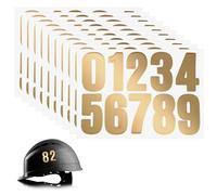 Abeillo 10Sheets Gold Number Stickers, 1.5in Small 0-9 Vinyl Sticky Numbers, Waterproof Stick on House Numbers Stickers, Self Adhesive Helmet Number Decals for Sports Helmets Door Box(40mm)