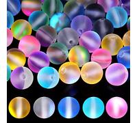 Abeillo 110Pcs Multi-color 8MM/6MM Round Glass Beads, Aurora Crystal Glass Beads for Jewelry Making, DIY Gifts, Arts & Crafts, Home & Wedding Decor