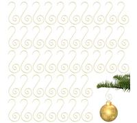 Abeillo 120Pcs Gold Christmas Ornament Hooks - 2" Long Christmas Tree Decorating Metal Wire S-Shape Spiral Hooks, Christmas Holiday Ornament Hanger Hooks for Hanging Decorations