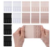 Abeillo 12Pcs Bra Extenders 4 Hooks, Women's Bra Extenders, 4 Hook Bras Strap Extender, Soft Stretchy Back Bras Extension Strap