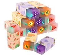 Abeillo 12Pcs Cute Erasers for Kids, Fun Fruit Shaped Erasers Scented Pencil Rubber Eraser Classroom Students Reward School Supplies Prize Gifts Party Favors