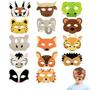 Abeillo 15 Pieces Animal Masks Party Favors Wild Animal Jungle Safari Theme Birthday Party Favors Animal Costumes Dress-Up Party Supplies and Decorations