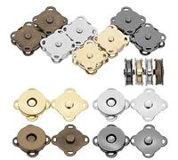 Abeillo 16 Sets Magnetic Snaps Button for Sewing, 14mm Magnetic Snap Closures Fasteners Snap Buttons Sewing on Snaps for Purse Handbag Wallet DIY Craft (4 Colors)