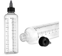 Abeillo 2 Pack Hair Color Applicator Bottle - 8.5oz Twist-On Top Tip Cap for Hair Oil and Root Dye - Plastic Squeeze Bottle With Graduated Scale