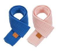 Abeillo 2 Pack Warm Kids Winter Knit Scarves Soft Knitted Neck Warmer Scarf Warm Scarves Wrap for Boys Girls (Pink, Navy Blue)