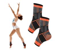 Abeillo 2 Pcs Ankle Brace for Kids - kids compression socks, Youth Ankle Brace for Sports, Adjustable Support for Running, Sprains and Fitness, Compression Ankles Socks for Women, Unisex(Orange)