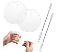 Abeillo 2-Piece Makeup Mixing Palette - Round Foundation Blending Palette with Makeup Spatula for Cosmetic Mixing