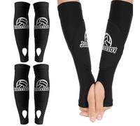Abeillo 2Pairs Volleyball Arm Sleeves Passing Hitting Forearm Volleyball Sleeves with Protection Foam Pads and Thumb Hole, youth volleyball arm sleeves for men's college volleyball activities(Black