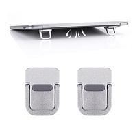 Abeillo 2PCS Portable Keyboard Riser, Self-Adhesive Mini Laptop Stand Invisible Computer Keyboard Stand for Desk, Laptop Feet Compatible with Pro/Air, Lenovo, Surface (Silver)