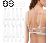 Abeillo 4 Pairs Clear Bra Straps with 4 Pcs Bra Strap Clips, Adjustable Invisible Shoulder Strap for Women Girls Replacement Transparent Straps, Racerback Clips
