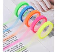 Abeillo 5 Rolls Highlighter Tapes, 6mm x 5m Colored Transparent Tape Fluorescent Marking Sticker Removable Highlighters Markers for Reading Taking Notes