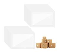 Abeillo 50 Pack Self-Adhesive Index Card Holder[5 x 8 cm], Clear Card Holder with Top Open for Organizing and Protecting Your Index Cards, Photos, Folder Labels