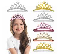 Abeillo 6 Pieces Princess tiara Sparkling Baby Girls Crown Tiara Fit for 1-6 Years Girls, Princess Crown Headband Adjustable Princess Girls Tiaras for Princess Birthday Party