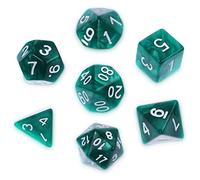 Abeillo 7 Pieces DND Dice Set for Dungeon and Dragons, Purple Nebula Polyhedral Dice RPG Role Playing Table Games D&D D20 D12 D10 D8 D6 D4 (Dark Green) (ABL-542314)