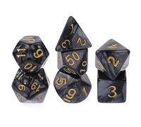 Abeillo 7 Pieces DND Dice Set for Dungeon and Dragons, Purple Nebula Polyhedral Dice RPG Role Playing Table Games D&D D20 D12 D10 D8 D6 D4 (Black) (Abeillo-542314_2)