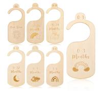 Abeillo 7Pcs Baby Wardrobe Dividers, Cartoon Baby Clothes Dividers from Newborn to 24 Month, Baby Clothes Organizers for Wardrobe, Wood Safe Wardrobe Separators for Newborn Boys Girls Christmas Gifts