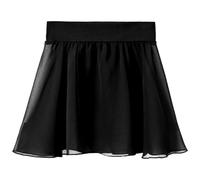 Abeillo Ballet Dance Skirt Pull On Elastic Dance Wrap Skirt Chiffon Girls Ballerina Skirts for Training, Performance, 4-6 Girls Black