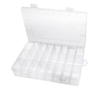 Abeillo Clear Plastic Storage Boxes, 24 Grids Clear Plastic Compartment Bead Storage Box Jewelry Organizer Case Diamond Art Painting Accessories Container with Removable Dividers