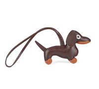 Abeillo Dog Shaped Keychain Bag Charm, Cute Dachshund Keychain Dachshund Keyring Leather Stuffed Animal Bag Pendant Puppy Ornament Key Chain for All Dog Lovers (Brown)