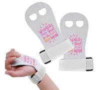 Abeillo Gymnastics Hand Grips for Girls Youth, Motivation Letter Gloves Gymnastic Bar Palm Protection Sports Accessories(Medium,White)