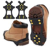 Abeillo Ice Cleats for Shoes and Boots, Silicone Ice Snow Grips Stainless Steel Shoe Spikes Grips, Shoe/Boot Traction Cleat Crampon for Walking on Snow, Ice Anti Slip Footwear(XL)