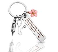 Abeillo Nurse Gifts Keychain - Medical & Nursing Graduation Gifts for Doctors, Paramedics & Midwives(Silver)