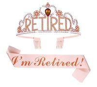 Abeillo Retirement Party Decorations - Retirement Gifts for Women, “I'm Retired” Sash & Retired Crown Tiara, Women Happy Retirement Party Supplies, Gifts, Favors
