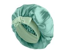 Abeillo Satin Sleep Bonnets for Women, 1PC Satin Night Sleeping Cap Soft Silk Bonnets for Sleeping, Hair Bonnet with Tie Band for Curly Hair Braid Women (Sage Green)