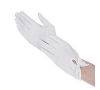 Abeillo White Satin Gloves for Women Elegant Wedding Gloves Short Tea Party Glove Courtesy Glove for Opera Evening Wedding 1920s Prom