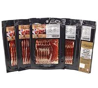 aBeiou. 500gr SLICED Spanish BONELESS IBERICO HAM - Shoulder - Jamon iberico - Pata Negra. Vacuum Packed. Cured +28 Months in Guijuelo (Salamanca). Hycer Warranty Certificate. Pack 5x100gr envelopes