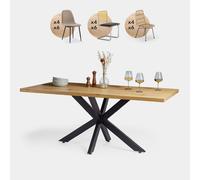 Abel 6 Seater Wooden Effect Dining Table Set