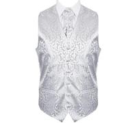 Abel & Burke Silver Vintage Vine Wedding Waistcoat #AB-WWA1004/5 Men's XXL - 50''