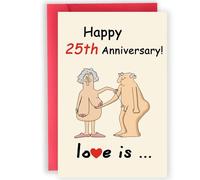 Abeletree Funny 25th Anniversary Card Gift for Husband Wife Couple | Romantic 25th Wedding Anniversary Card for Men Women Her Him Celebrating 25 Years Together, Personalized message