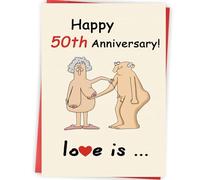 Abeletree Funny 50th Wedding Anniversary Card for Men Women, Funny 50 Years Anniversary Day Gifts for Couple Husband Wife, Happy Golden Anniversary Decorations Gifts Ideas