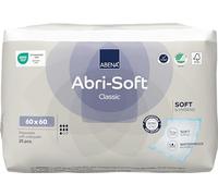 ABENA Abri-Soft Classic Disposable Incontinence Bed Pads, Eco-Labelled Incontinence Underpads, Leak Protection, Soft & Secure Bed Protectors For Incontinence - 60x60cm, 1300ml Absorbency, 25PK