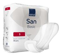 ABENA Basic San 3, 300ml, Pack of 30, 28x10cm, Incontinence Pads for Men & Women, Breathable, Discreet Shaped Pads for Light Bladder Weakness, Fast Absorption, Odour & Leak Protection