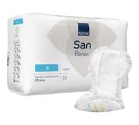 ABENA Basic San 6 Incontinence Pads for Men & Women - Breathable, Discreet Shaped Pads for Moderate to Heavy Bladder Weakness, Fast Absorption, Odor & Leak Protection - 1300ml Absorbency, Pack of 30