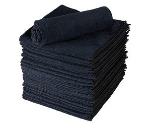 ABENA Black Microfibre Cloths | 40 x 40 cm | Pack of 20 | Multipurpose Cleaning Cloths | Glasses Cleaner Cloth | Dish Cloths | General Duster