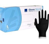 ABENA Black Nitrile Medical Gloves | Examination Gloves | Clinical Gloves for Medical Supplies | Powder Free Gloves for Professional Medical Gloves | Non Latex Gloves | Gloves | Pack of 100