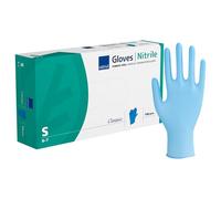 ABENA Blue Disposable Nitrile Gloves, Small, Pack of 100, Powder Free, Latex Free, Examination Gloves for Cleaning, Food Prep, Beauty, Medical & Hygiene, Strong Single Use Protective Gloves
