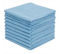 ABENA Blue Microfibre Cleaning Cloths, 32cm x 32cm, Pack of 10, Reusable Soft Glass & Surface Cleaning Cloth for Mirrors, Windows & Water-Resistant Surfaces, Streak-Free Dusting & Polishing Cloth