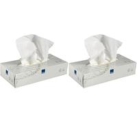 Abena Facial Tissue Box | 2 Ply | 100 Count | Soft for Everyday Use | Plastic Free | Paper Box | Free from Fragrance | 20 x 19.5cm | Large (Pack of 2)