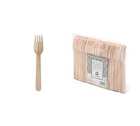 ABENA Gastro-Line 16cm Wooden Disposable Forks Made from 100% & Utopia Birch Wood Fork 6.25inch / 16cm, F90211-000000-B01010, Pack of 100