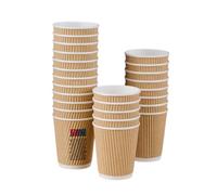 ABENA Gastro-Line Disposable Hot Cup with Ripple Wall Outer Design Which Offers Comfort & Heat Protection When Enjoying Hot Coffee, Tea And Other Hot Drinks - Brown, 40cl (Pack of 25)