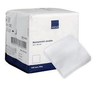 ABENA Gauze Pads, 100 Individually Packed Gauze Dressings for Wounds, 10x10cm Soft Absorbent Non Woven Swabs for Injury Dressing, Non-Adhesive Dressings for Wounds