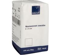 ABENA Gauze Pads, 100 Individually Packed Gauze Dressings for Wounds, 5x5cm Soft Absorbent Non Woven Swabs for Injury Dressing, Non-Adhesive Dressings for Wounds