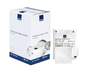 ABENA Gauze Pads, 5x5cm, Pack of 25 Individual Pouches, 5 Sterile Pads per Pouch, Non-Adhesive, Absorbent Non-Woven Medical Swabs for Injury Dressing, First Aid Use, Lint-Free Dressings for Wounds