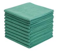 ABENA Green Microfibre Cleaning Cloths, 32cm x 32cm, Pack of 10, Reusable Soft Glass & Surface Cleaning Cloth for Mirrors, Windows & Water-Resistant Surfaces, Streak-Free Dusting & Polishing Cloth